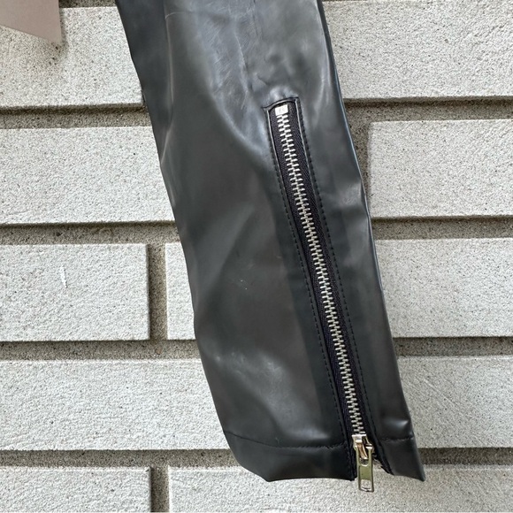 Superdown Sheer Black Vinyl Cropped Moto Jacket PVC Transparent Unlined Sz Small - Picture 8 of 13